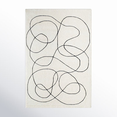 Samsa Wool Black/Cream Rug