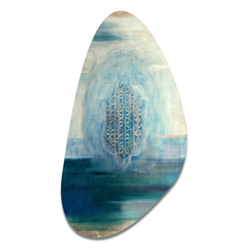«Antique Sacred Retro Designs IV», art mural asymétrique moderne en métal, H 31 po x l 17 po