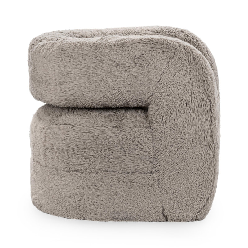 Teddy Plush Accent Chair, Granite Polyester