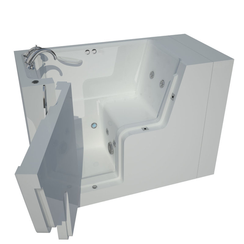 Mohave 53'' x 29'' Whirlpool Fiberglass Bathtub with Faucet, Left
