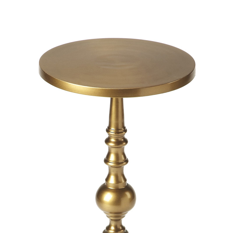 Millender Pedestal End Table, Antique Gold