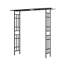 Arche de jardin en métal avec largeur réglable l 42,52 po x l 78,15 po pour plante grimpante supportant une arche extérieure noire