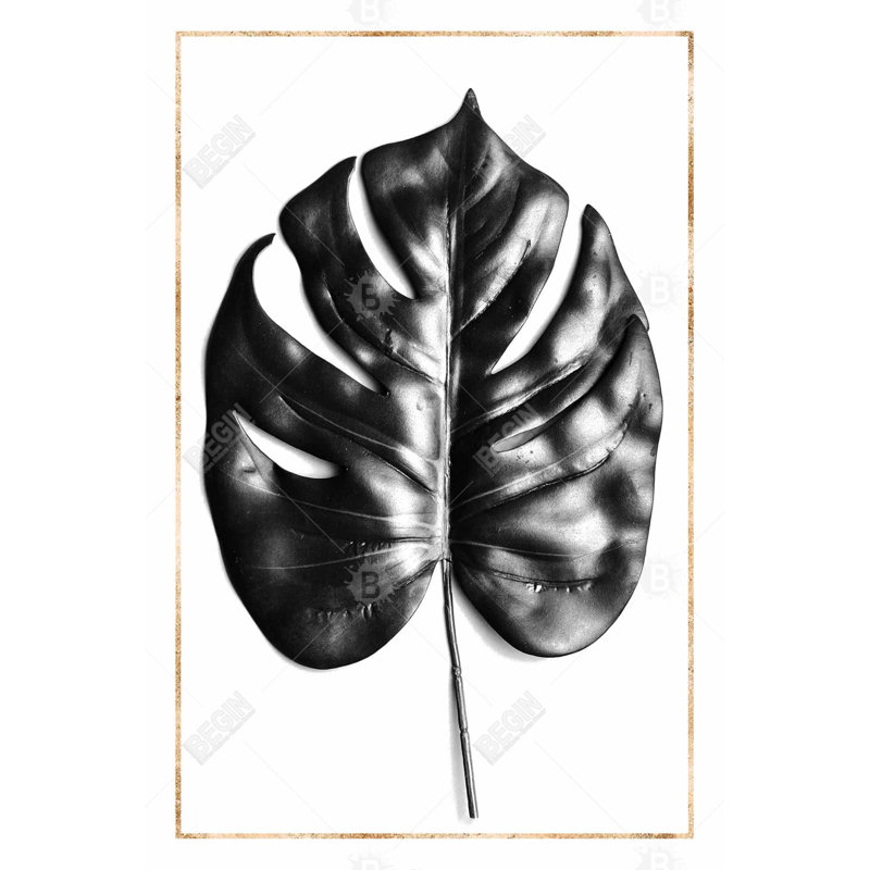 " Split Leaf Philodendron With Gold Lines "