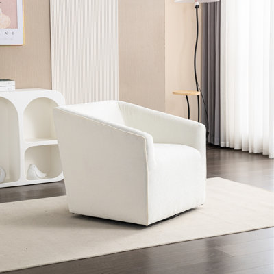 Modern 360 Swivel Chenille Seat - Stylish For Bedroom, Study Room Armchair In Enhance Your Living Decor