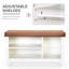Banc de rangement pour chaussures Banc de rangement blanc avec coussin de siège rembourré brun et rangement à compartiments multiples