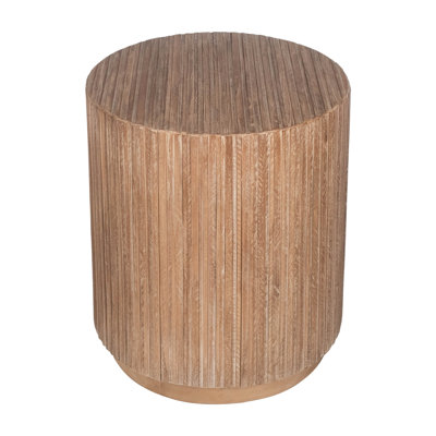 Karle Solid Wood Drum End Table