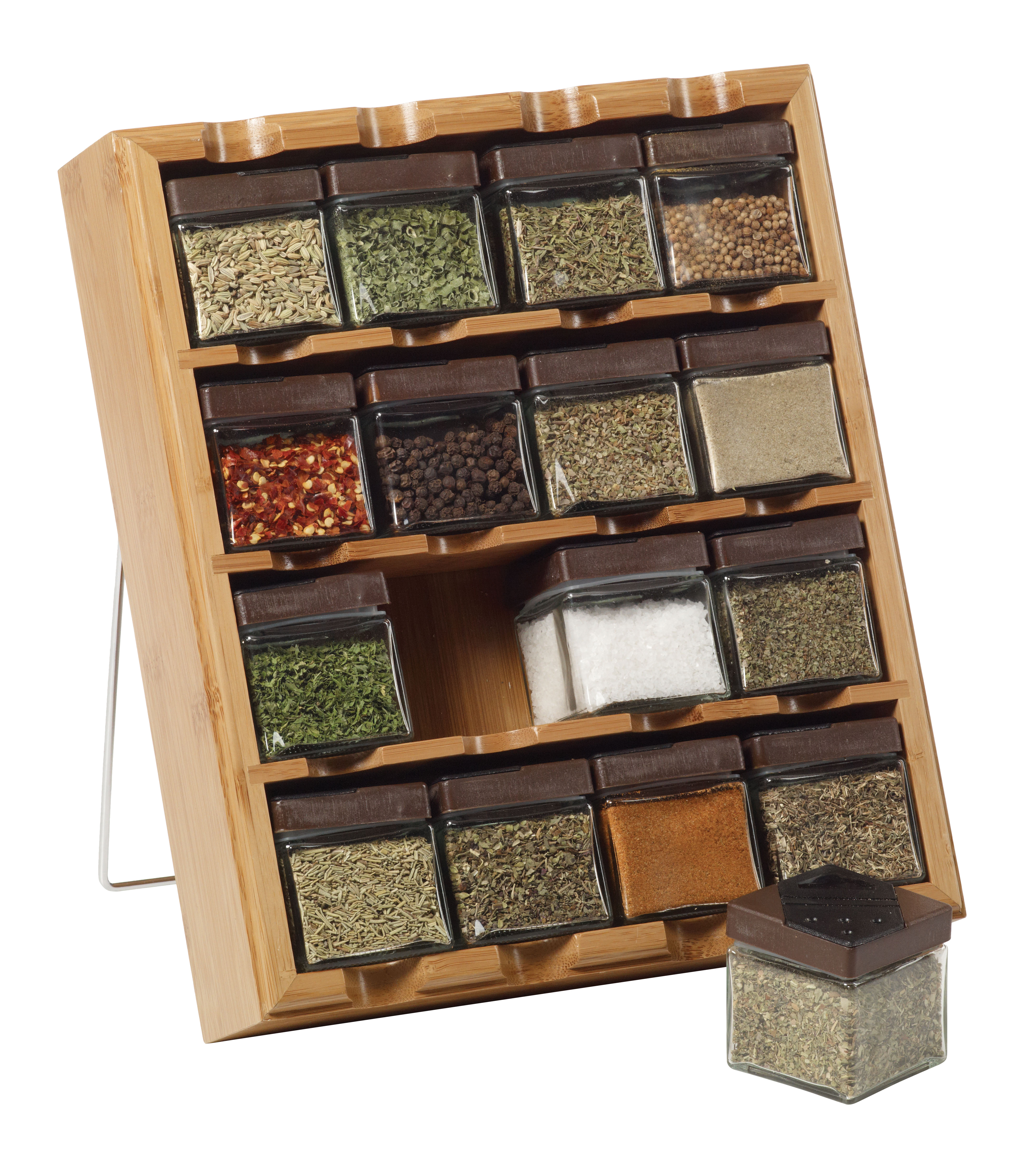 Kamenstein Bamboo Inspirations Spice Rack with Leaf Labels, 16-Cube & Reviews | Wayfair