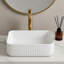 Lavabo de meuble-lavabo rectangulaire en céramique blanc 16 po x 12 po Eleen sans drain escamotable