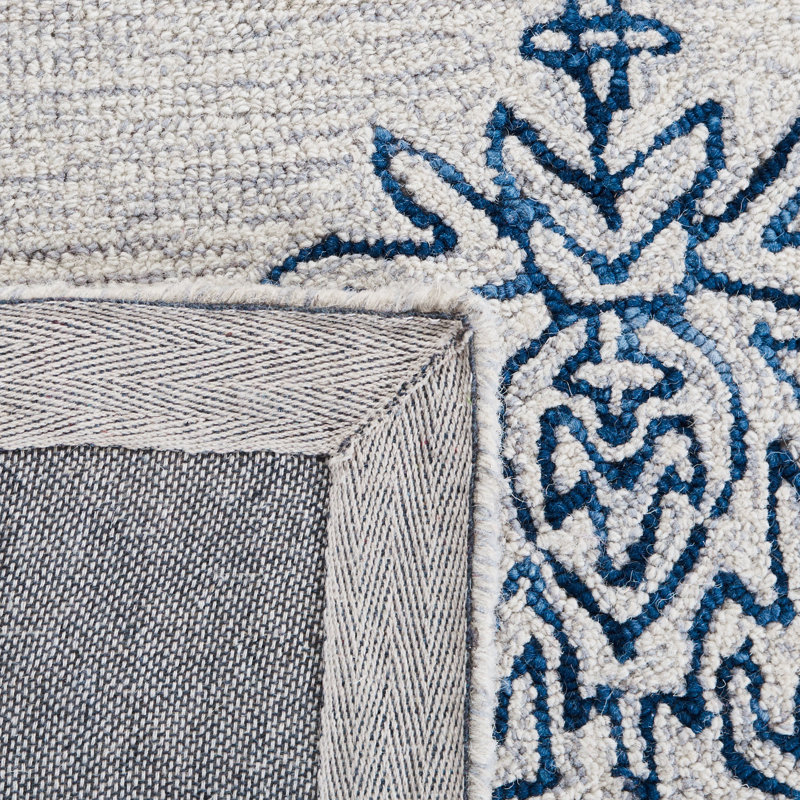 Tapis oriental en laine touffeté à la main Bushra, Rond 5 pi