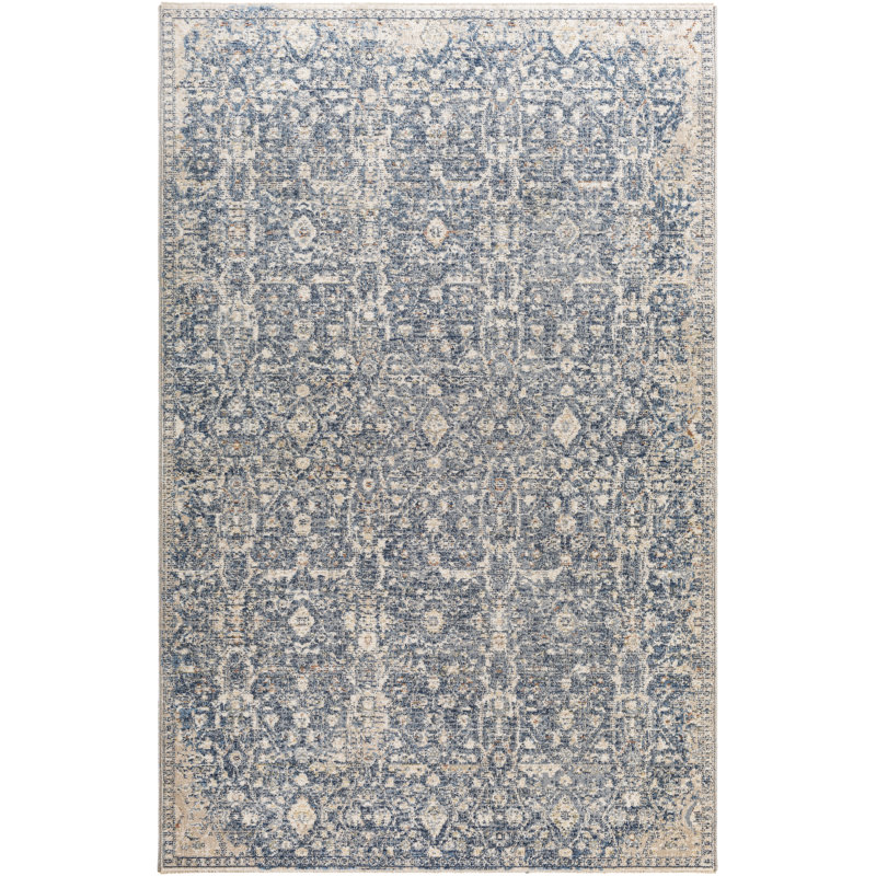 Tapis oriental bleu / beige, Rectangle 8 pi 8 po x 13 pi