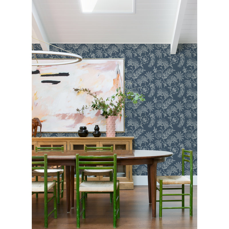 Auna Floral Wallpaper Roll, Blue
