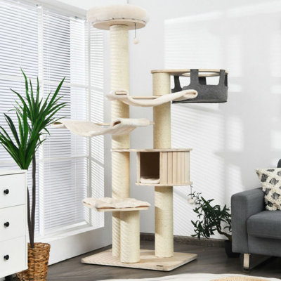 77.5 Inch Cat Tree Condo Multi-Level Kitten Activity Tower With Sisal Posts