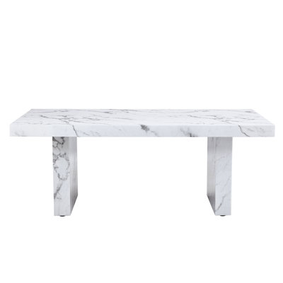 Luxurious Marble Pattern White Dining Table For 8 - 10 People, Multi Functional Family Dining, Workstation, Conference Table, 78.7*39.4*29.9 Inches, 3.5 Inches Thick, And Easy To Clean, Safe Smoothed