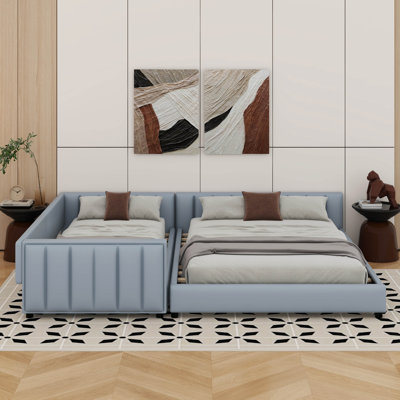 Lit tapissier grand et simple pour grand lit mère et enfant