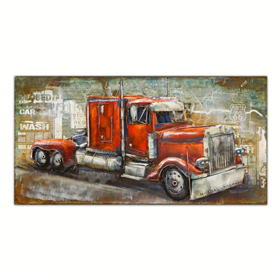 Industrial Transportation Wall Decor on Metal