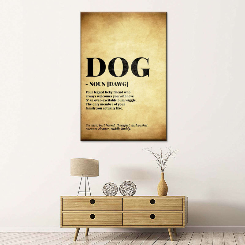 Définition de chien sur toile, H 48 po x l 32 po x P 1,25 po
