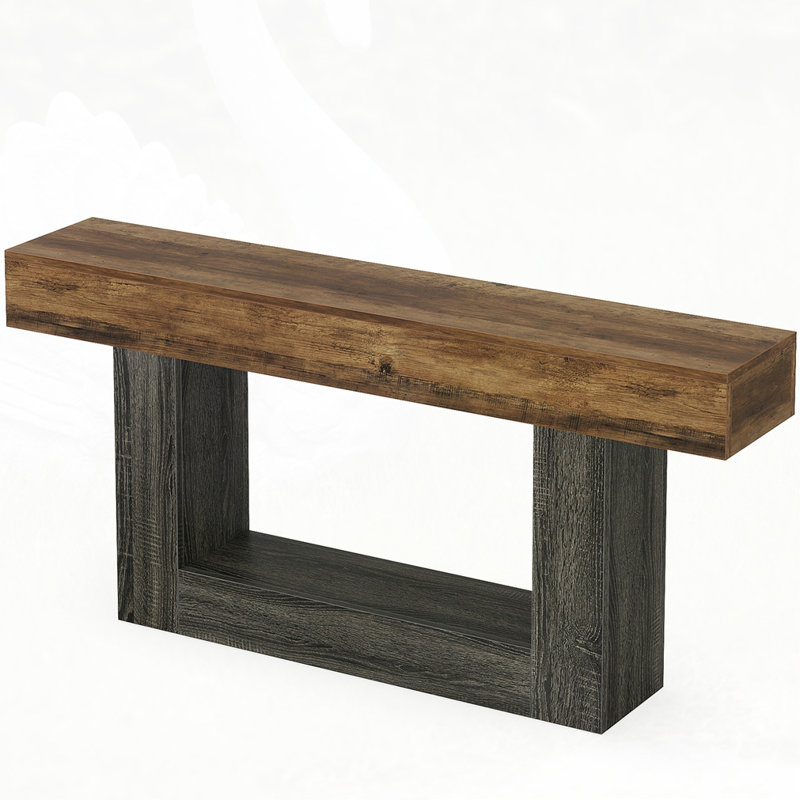 Minimalist Sofa Table Behind Couch For Entryway, Hallway, Living Room, Home Office, Brown, Black