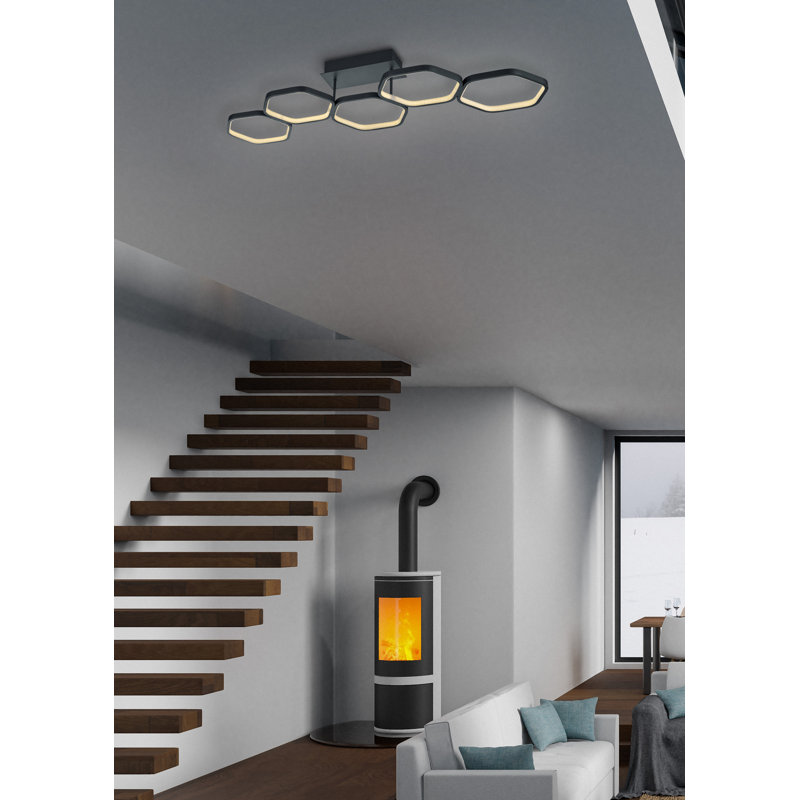 Maliana 1-Light 90cm LED Flush Mount, Anthracite