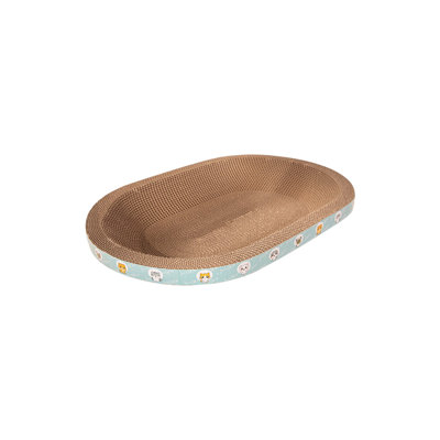 Corrugated Round Cat Scratching Board Bed, 15.75x15.75x2.36 inches, Multicolor