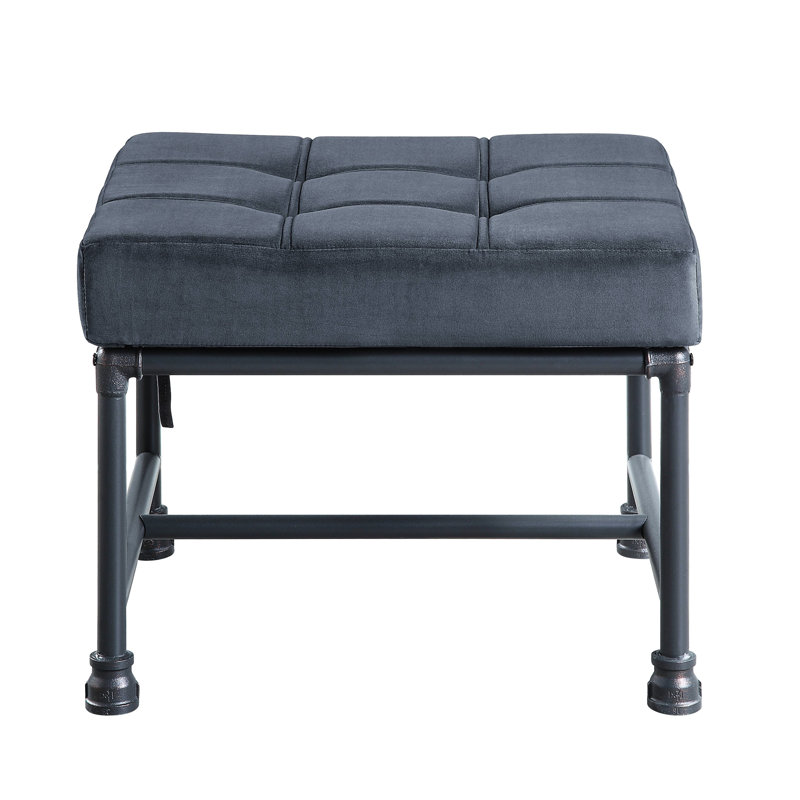 Velours gris style tuyau d'eau avec structure en métal et coussin en mousse viscoélastique