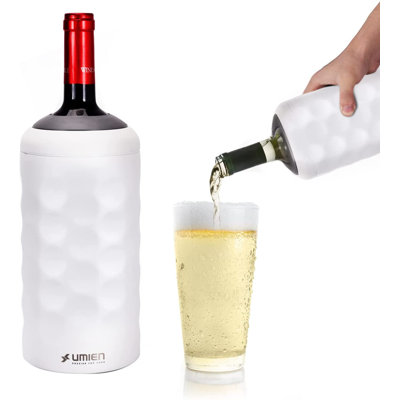 Refroidisseur à vin UMIEN Premium | Refroidisseur à vin à double paroi isolé sous vide pour la plupart des bouteilles de champagne et de vin de 750 ml