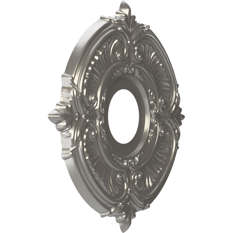 Attica Thermoformed PVC Ceiling Medallion, 13" H x 13" W x 0.75" D, Aged Dark Steel