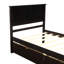 Lit plateforme avec rangement, 2 tiroirs avec roulettes, structure simple-587978811