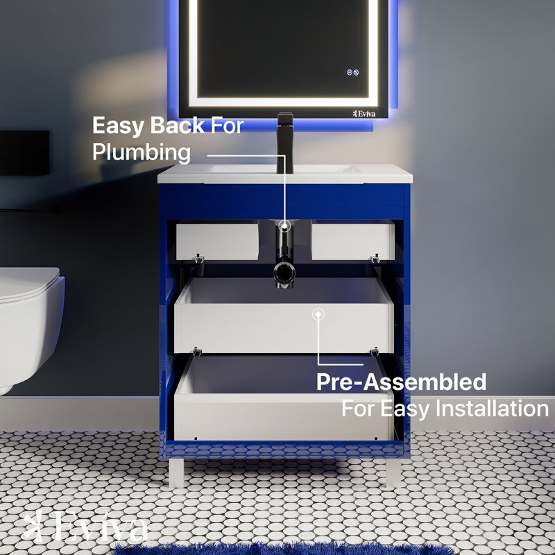 Meuble-lavabo simple avec dessus de meuble-lavabo Alberthe 32