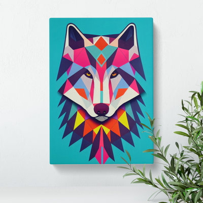 Colourful Abstract Wolf - Wrapped Canvas