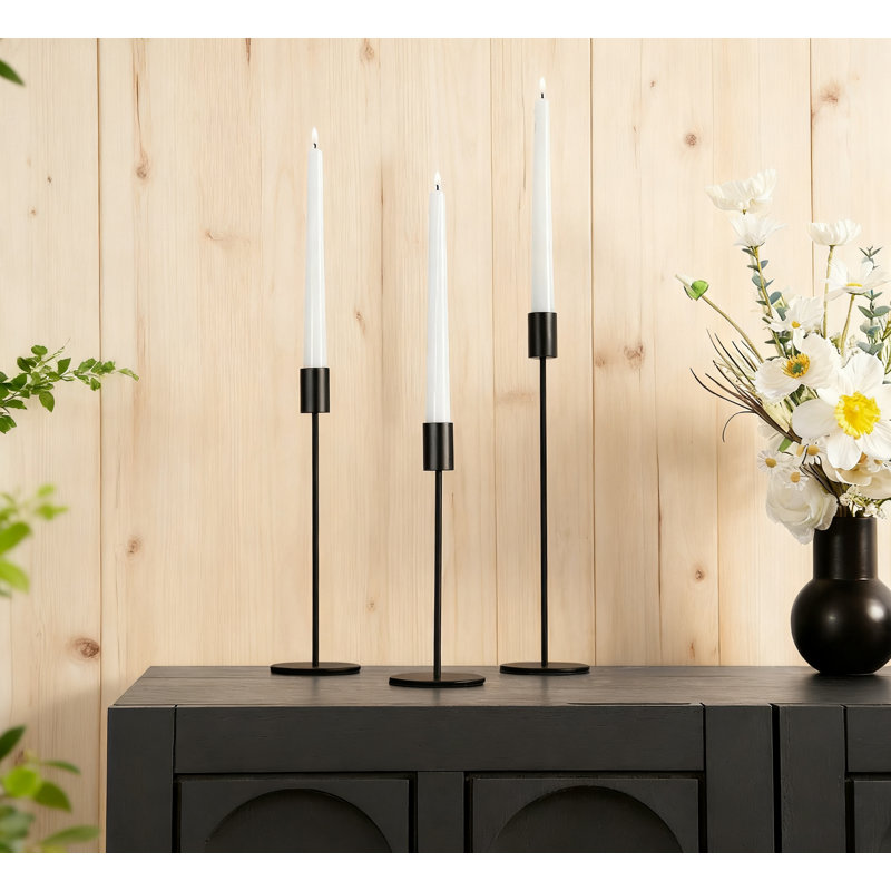 Elegant Taper Candle Holders Set Of 3, Metal Candlesticks For Wedding, Dining, And Party Decor, Fits 3/4 Inch Candles, 3