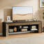 Meuble télé pour téléviseur de 70 po ou moins, meuble télé 63 po avec tablettes de rangement ouvertes, console média pour le salon et la chambre à coucher