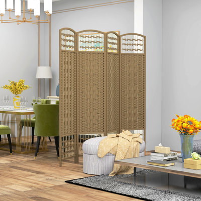 Paravent de 5,6 pi, cloison pliante 4 fibres, cloison pliante Natural Elegance For Living, 5,6 pi, chambre à coucher
