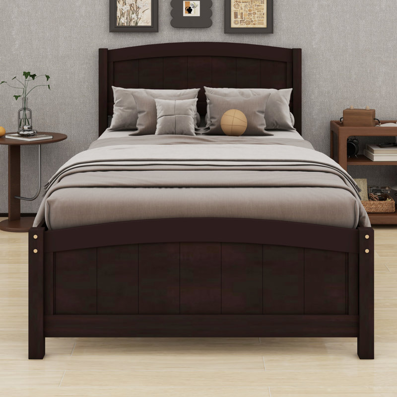 Platform Bed With Headboard And Footboard., Espresso