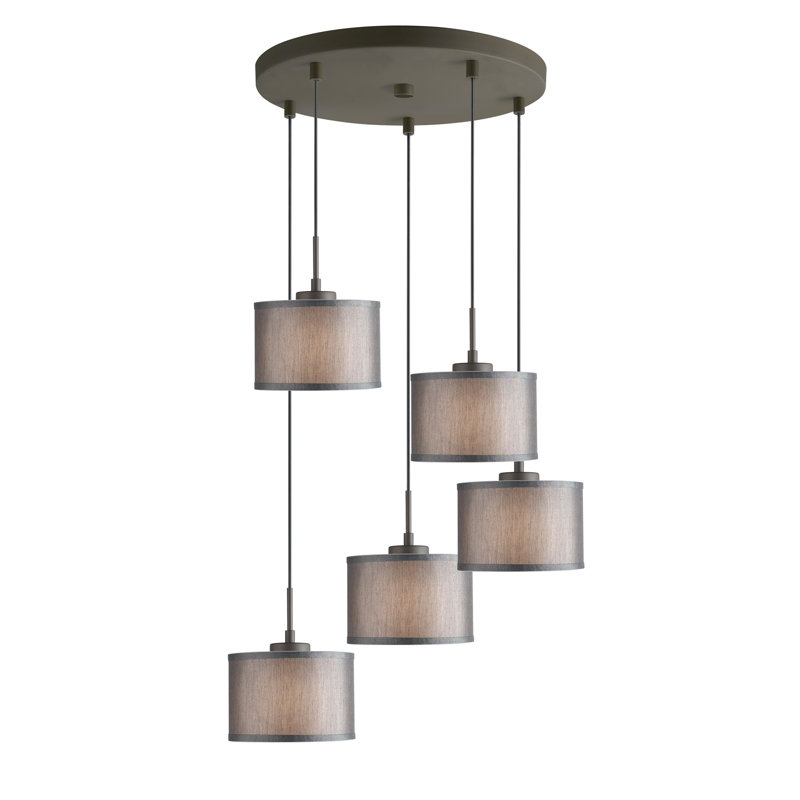 Ensemble de luminaires suspendus 5 lumières Melnik, Bronze, Gris