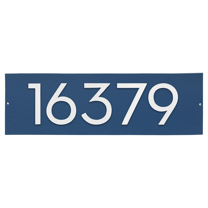 Rectangle Wall Plaque, Sea Blue/White, Yes