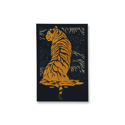 Tapis tissé à imprimé tigre noir Mosso