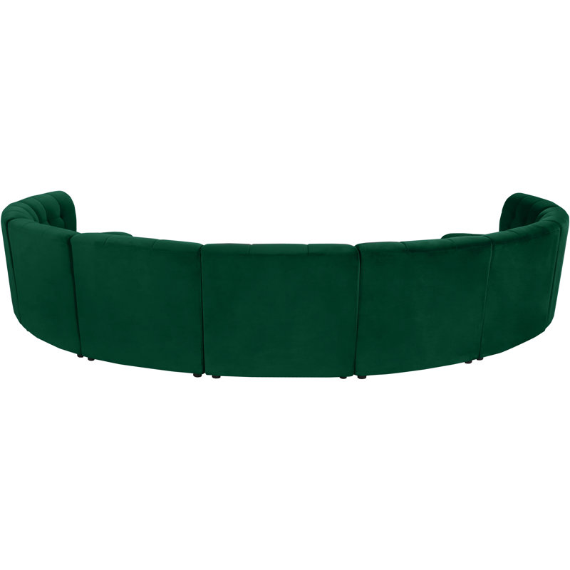 Jedson Velvet Sectional Symmetrical, Green Velvet