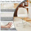 Modern Teddy Fleece Desk Chair Ergonomic Vanity Chair Small Office Chair with Wheels for Home Office-493346643