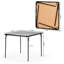 Ensemble de table de salle à manger pliable 33,9 po carré avec 2 chaises, finition brun foncé, ensemble bistro de patio peu encombrant pour balcon et petits espaces-1583591579