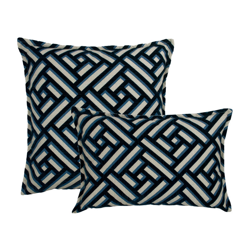 Brick Geometric Reversible Throw Pillow