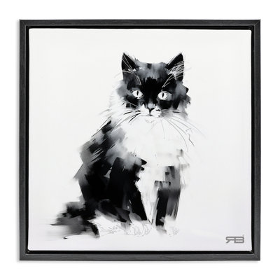 "Abstrait noir et blanc", art mural encadré par Roozbeh Bahramali