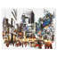 «People Walking in City Grunge», reproduction d'impression sur toile tendue-29496555