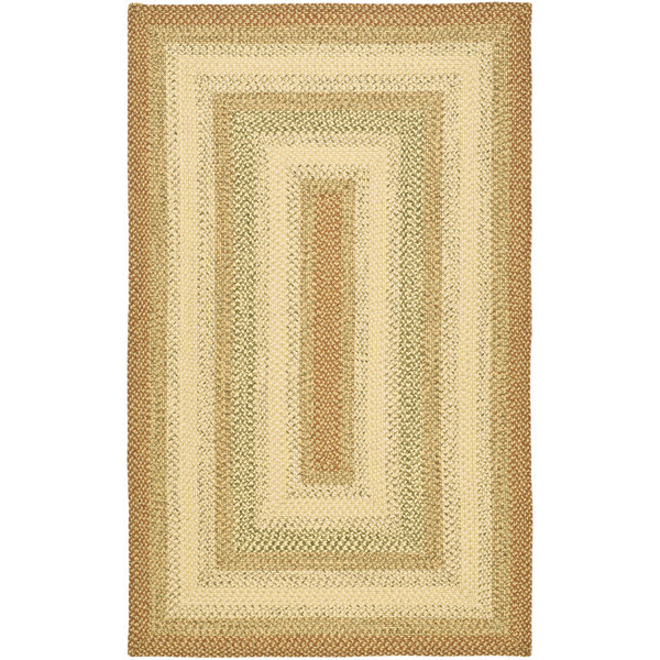 Bay Isle Home Braided Striped Area Rug In Rust / Multi | Wayfair.co.uk