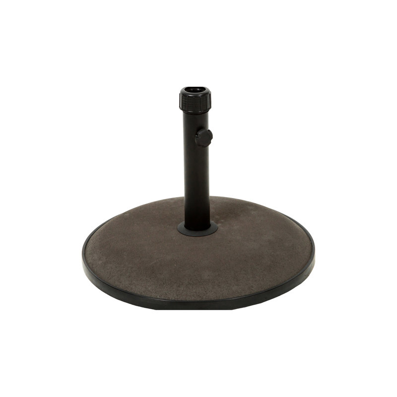 La base de parasol en béton de 66 lb, offre une plateforme sécurisée pour un parasol de 10 pieds, un support brun et convient parfaitement à 10 pieds
