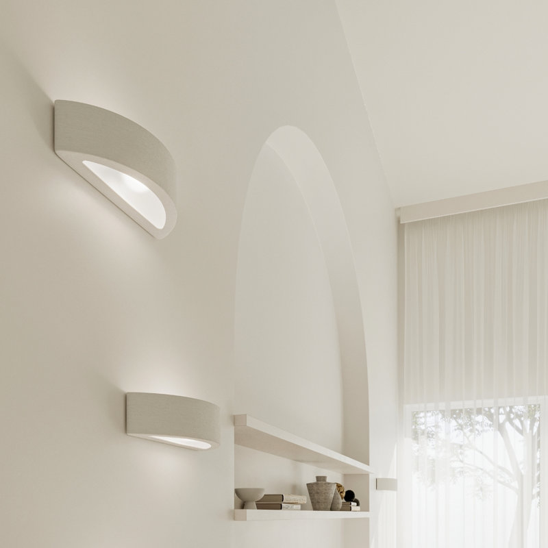 Atena Plastic Flush Mounted Sconce, White