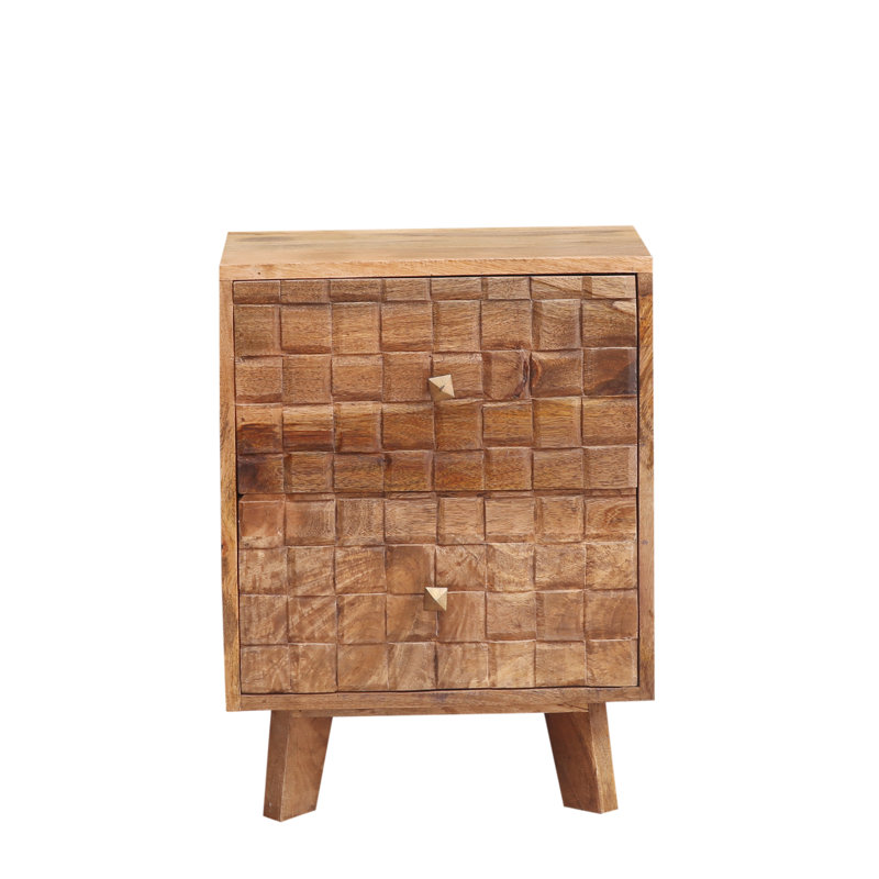 Aled 45cm W Solid Wood Bedside Table