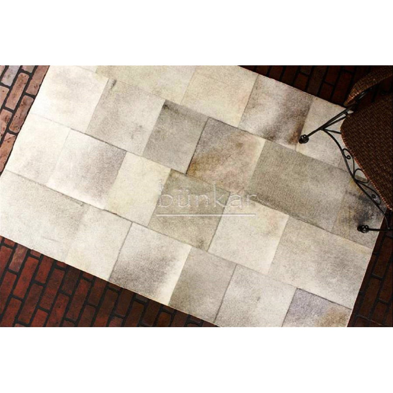 Mckinney Handmade Cowhide Grey Rug, Rectangle 120 x 180cm