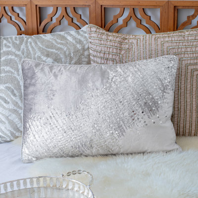 Sequined Abstract Polyester Throw Pillow Cover