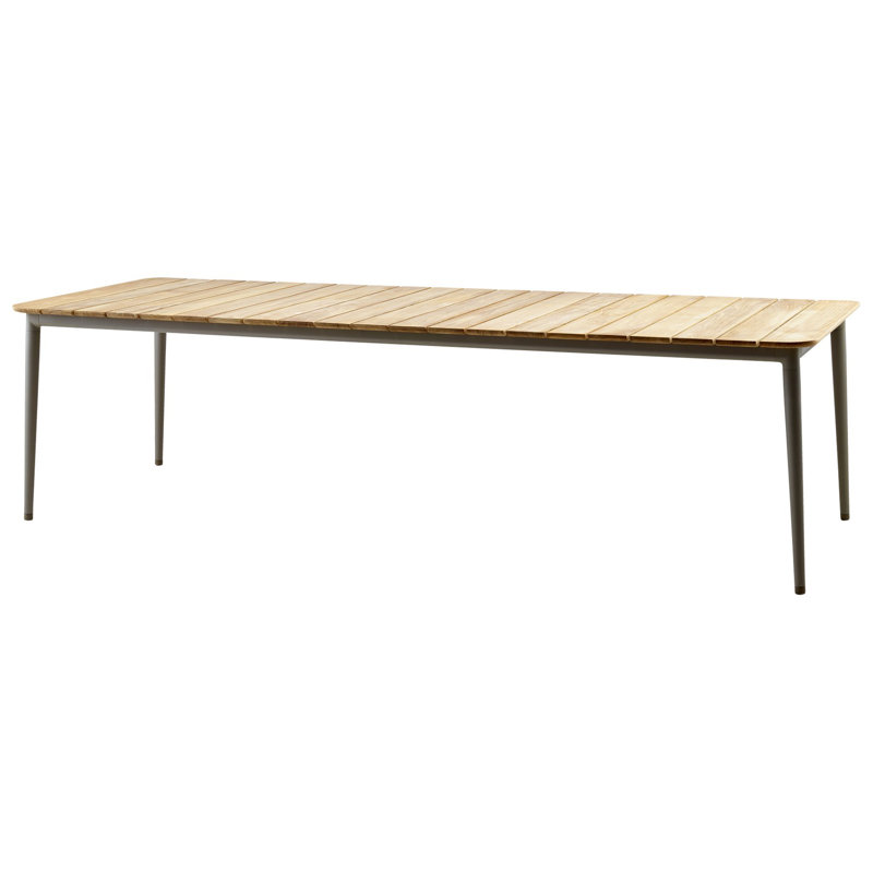 Core Outdoor, Aluminum Taupe, 35.5" W x 107.9" L x 29" H, Teak