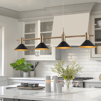 Luminaire suspendu linéaire à DEL à 4 lumières pour îlot de cuisine Mantasha